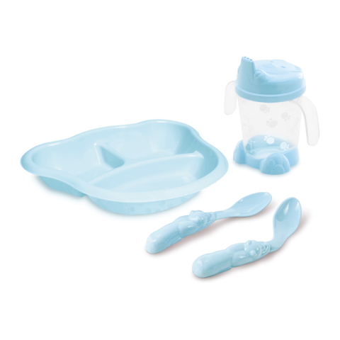 Kit Alimentação: Prato com Divisórias, Porta-Suco e Colheres